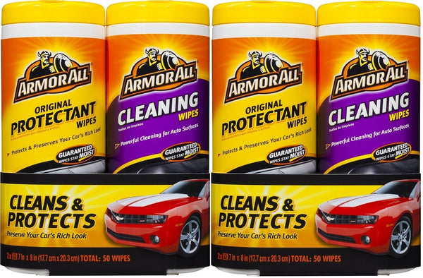 Armor All Automotive Wipes KIT Multi-Purpose Vehicle Must Have Protectant & Leather  Wipes Combo Kit by GOSO Direct