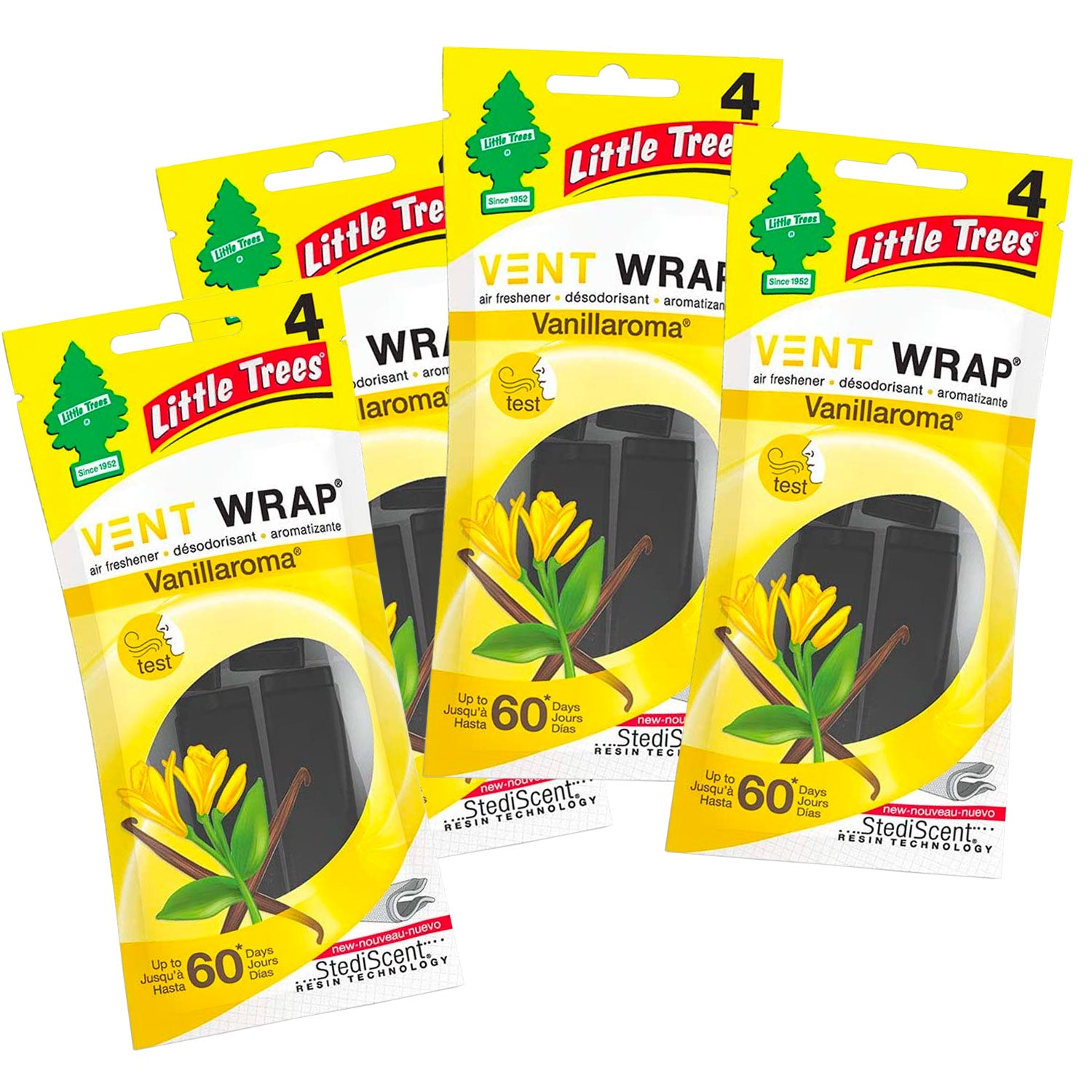 Little Trees Vent Wrap Air Freshener 4-PACKS (Vanillaroma) by GOSO Direct