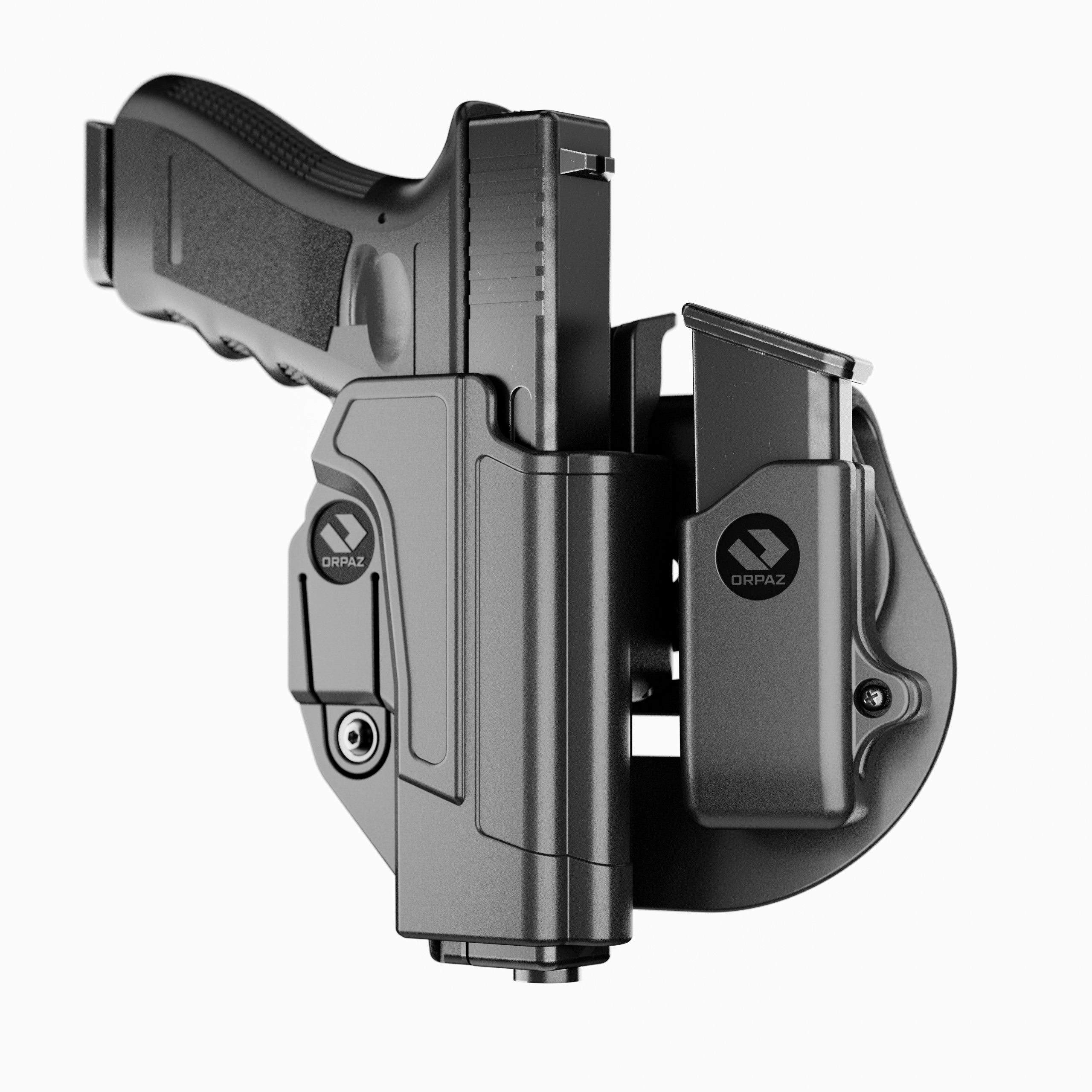 Release Button Holster for Glock 17 with Paddle-black