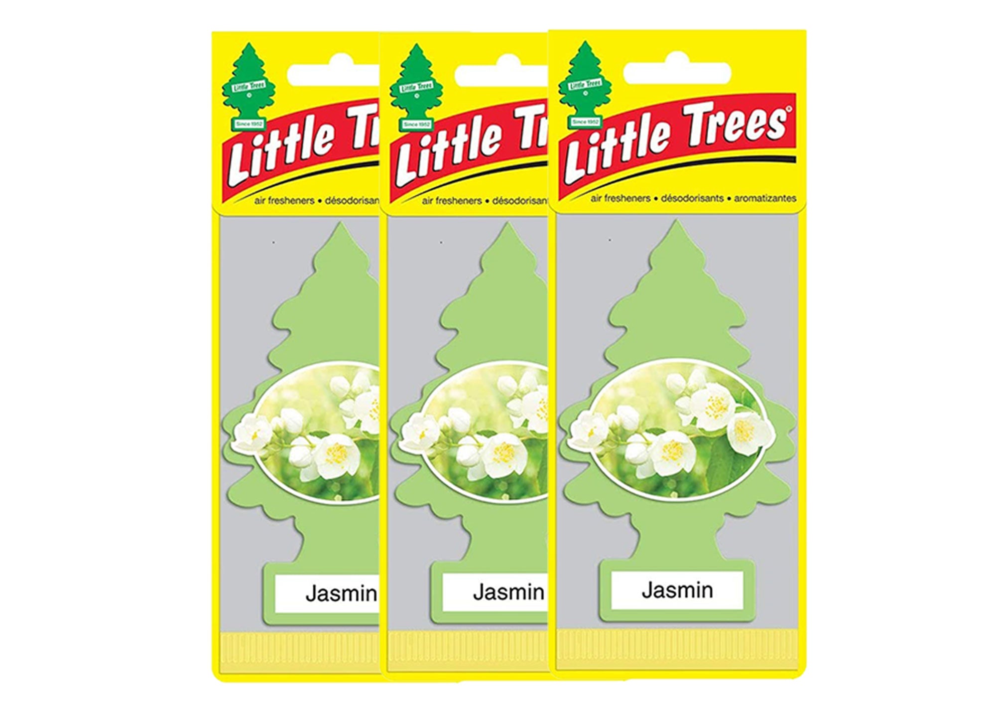 Little Trees Cardboard Hanging Car, Home & Office Air Freshener, Jasmine / Jasmin (Pack of 3) 60433-3