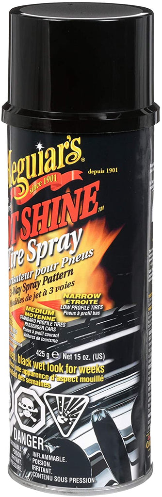 MEGUIAR’S Hot Shine High Gloss Tire Coating, Tire Protectant for  Long-lasting Satin Finish, Prevents Tire to Dry Rot, 15 oz, 3 Pack