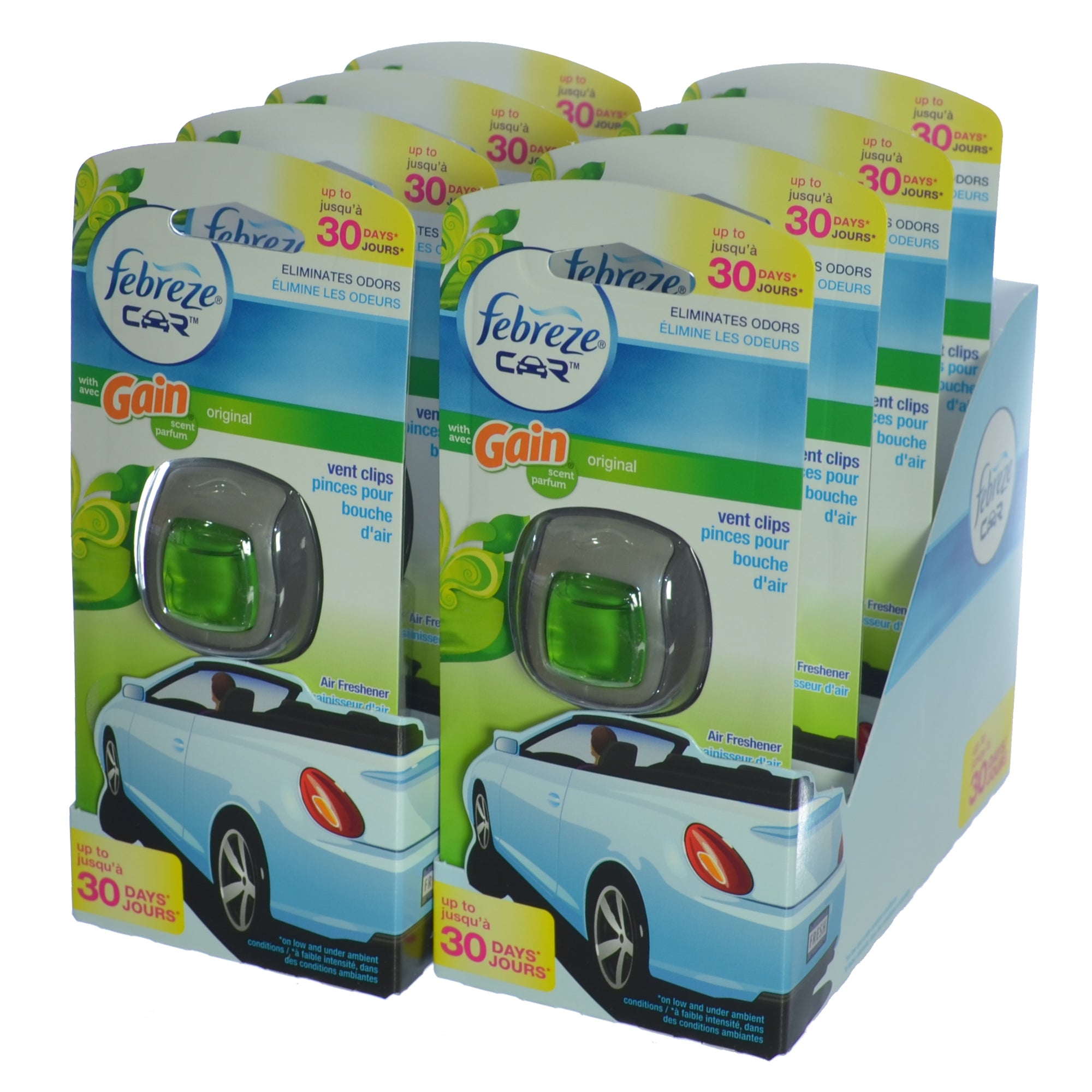 Febreze Car Vent Clips Air Freshener and Odor Eliminator, New Car Scent - 8  Pieces