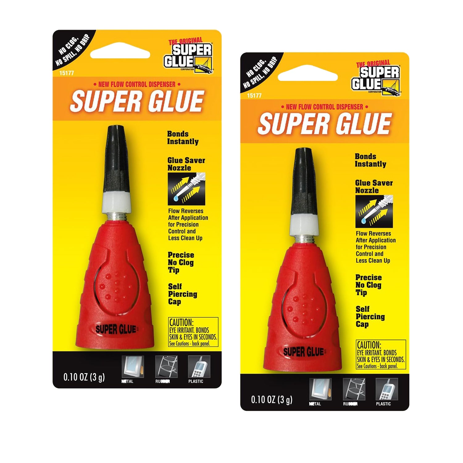 Super Glue Flow Control Dispenser, 0.10 oz - Heavy Duty, Strong Glue for  Plastic, Wood, Rubber, Ceramic Repair, and More, 4 Packs by GOSO Direct