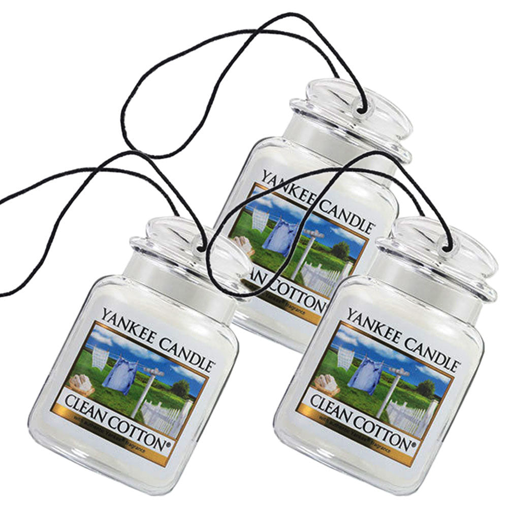 Yankee Candle Car Jar Ultimate Air Freshener, Clean Cotton, Pack