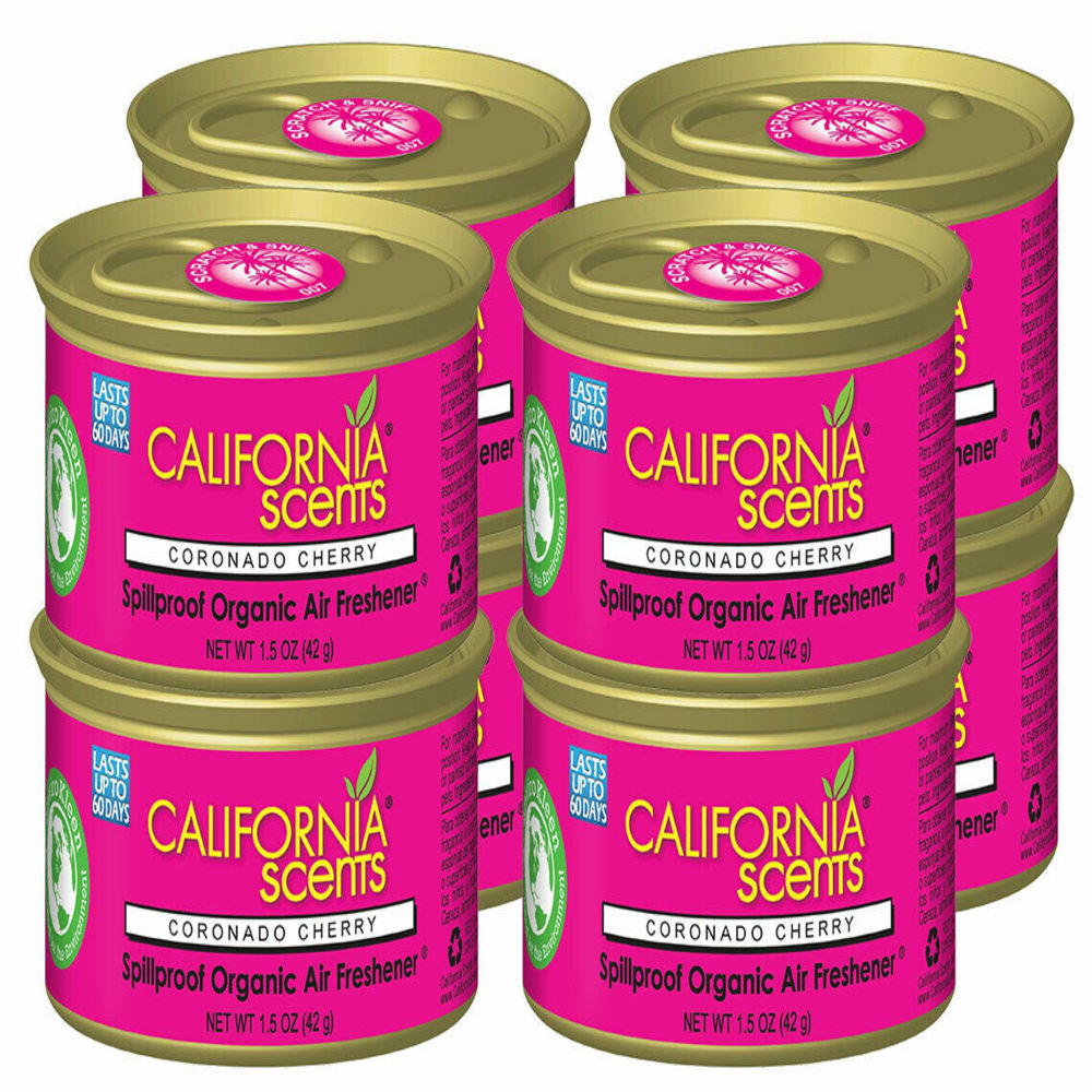  California Scents Spillproof Organic Air Freshener, Coronado  Cherry, 1.5 Ounce Canister (Pack of 4) : Automotive